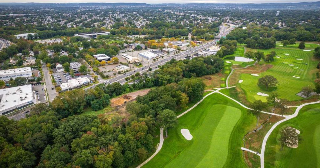 Aerial view of Paramus NJ.