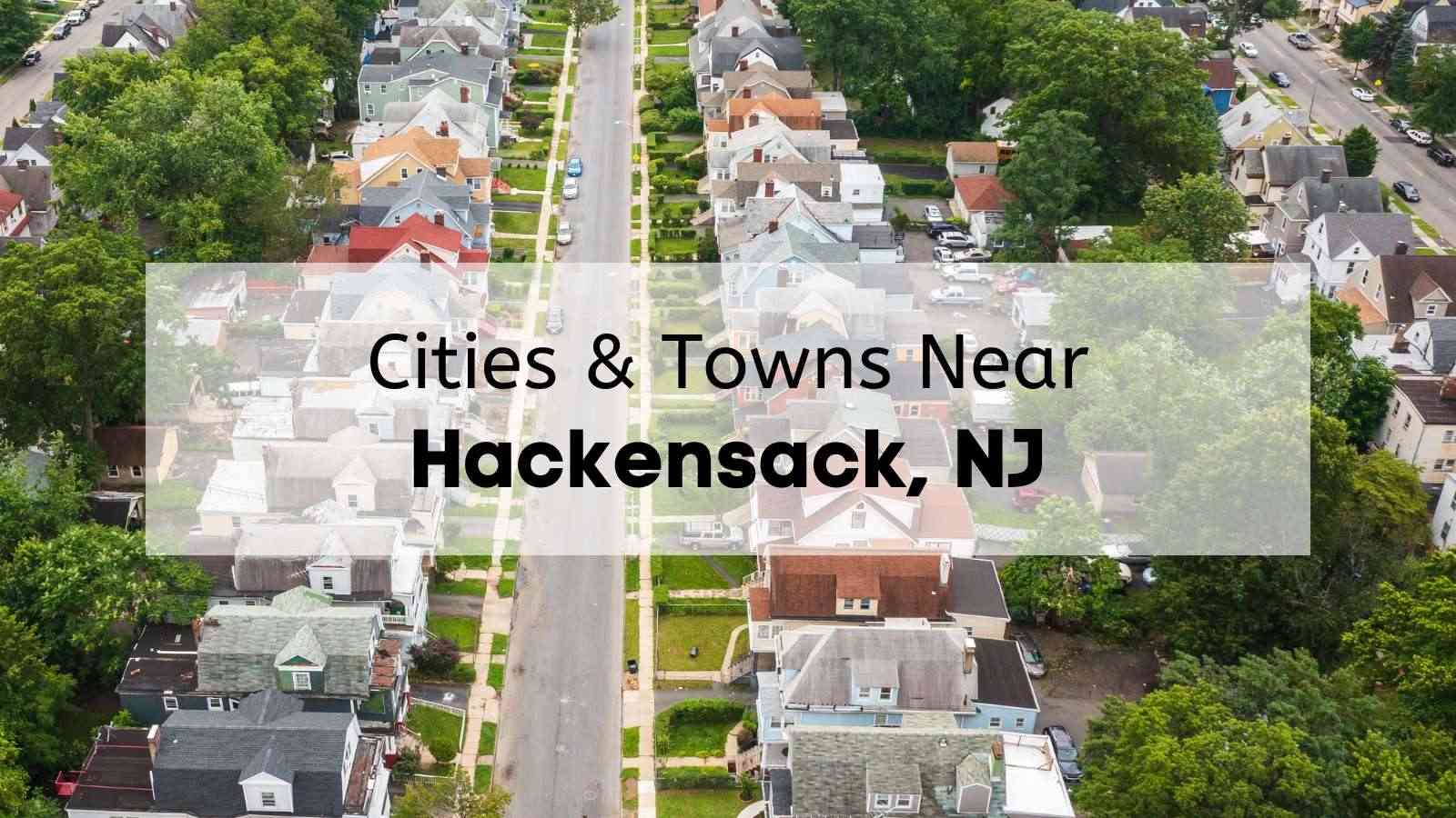 Aerial view of a residential street in Hackensack NJ.