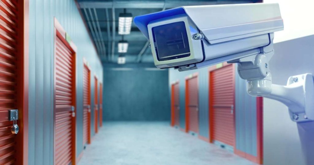 Storage units with security camera. 