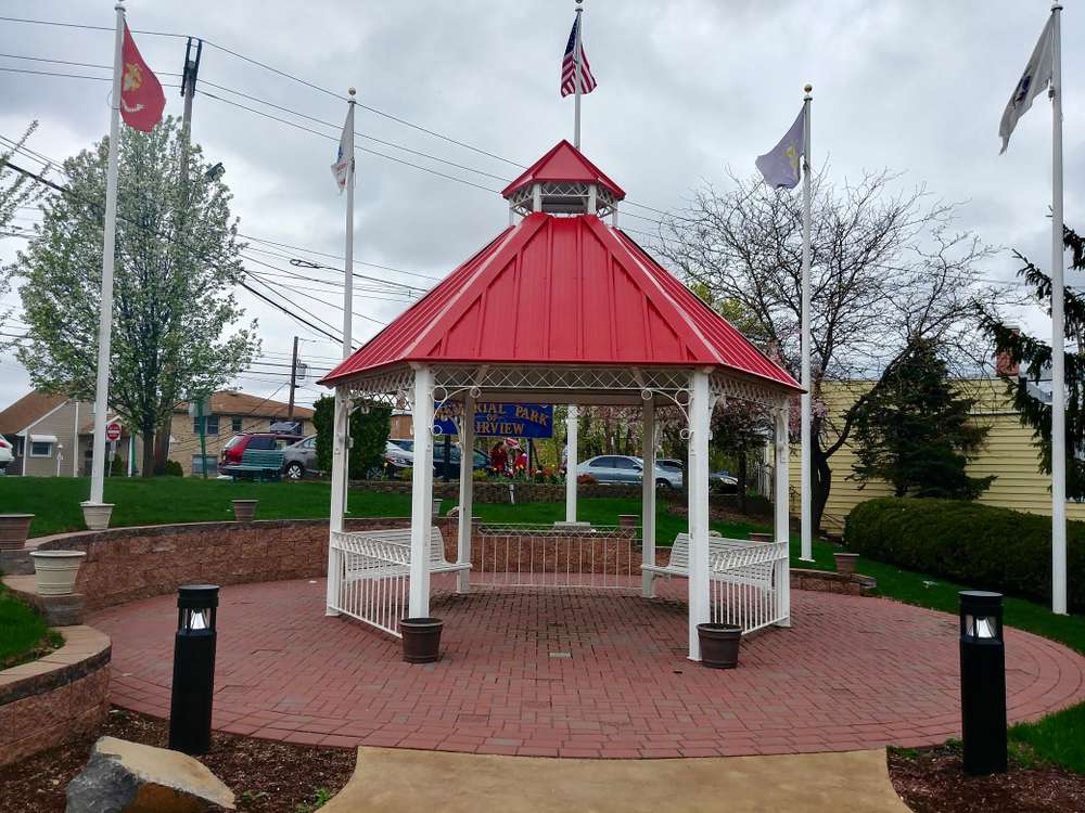 The gazebo at Veterans Park in Fairview NJ
