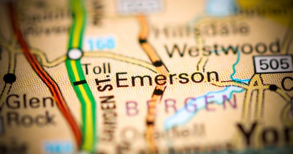Emerson New Jersey on a map